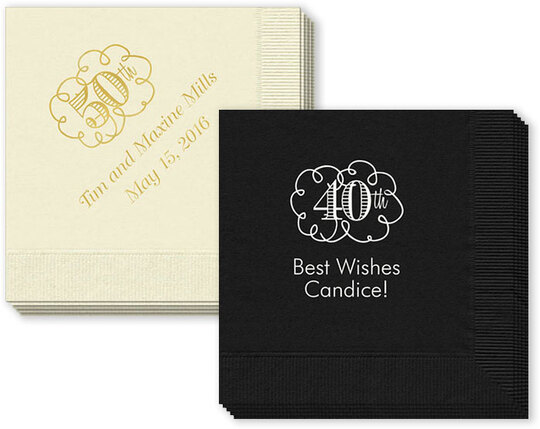 Fun Anniversary Scroll Napkins